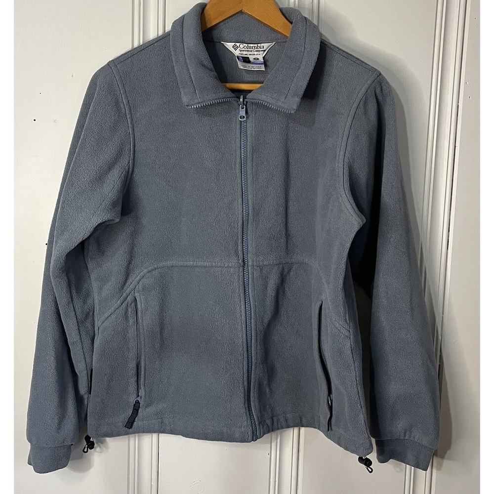 Columbia Women's Medium Full Zip Fleece Jacket Gray Core Interchange Outdoor